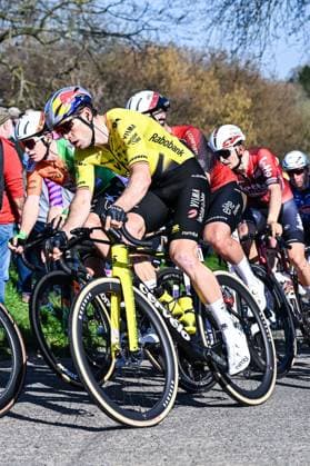 Belgian Wout Van Aert of Team Visma-Lease a Bike pictured in action during the Ename Samyn Classic one day cycling race, 203,8km from Quaregnon to Dour on Tuesday 03 March 2026. MAARTENxSTRAETEMANS  x166327278x