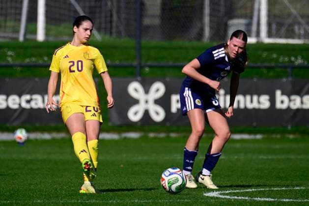 Belgium v Scotland - Women s U19 International Friendly, Länderspiel, Nationalmannschaft TUBIZE, BELGIUM - MARCH 03 : Neyrinck Nel of Belgium in action during an International Women s U19 match between Belgium and Scotland on March 3, 2026 in Tubize, Belgium, 03 03 2026 Tubize Belgium  Copyright: xPeterxDexVoechtx