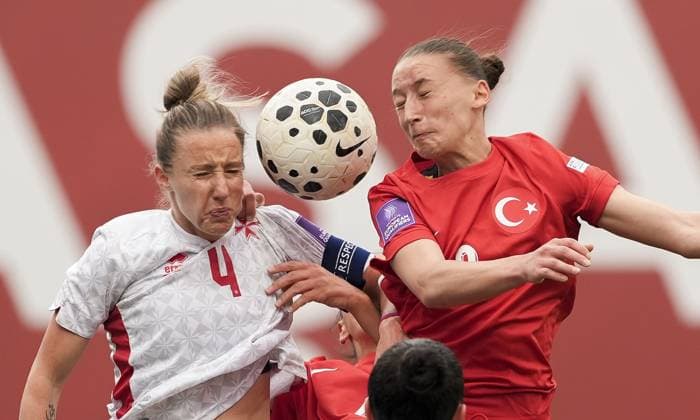 Turkiye v Malta - FIFA Women’s World Cup 2027 European Qualifiers ISTANBUL, TURKIYE - MARCH 03: Meryem Kucukbirinci (R) of Turkiye in action against Emma Lipman (L) of Malta during the FIFA Women’s World Cup 2027 European Qualifiers League B Group 2 match at Pendik Stadium in Istanbul, Turkiye on March 03, 2026. Arife Karakum Anadolu Istanbul Turkey. Editorial use only. Please get in touch for any other usage.  Copyright: x2026xAnadoluxArifexKarakumx