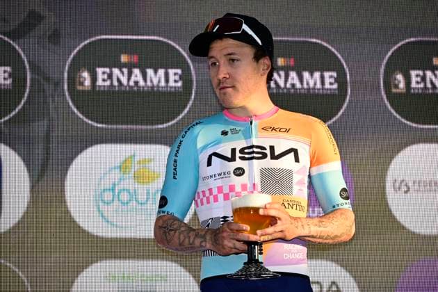 Ename Grand Prix Le Samyn 2026 Cycling Race DOUR, BELGIUM - MARCH 03 : Hofstetter Hugo (FRA) of NSN Cycling Team pictured during the podium ceremony of the 58th edition of Ename Grand Prix Le Samyn an UCI Class 1.1 one day cycling road race for Men Elite of km with start in Quaregnon and finish in Dour on March 3, 2026 in Dour, Belgium, 03 03 2026 ( Motordriver Kenny Verfaillie - Dour Belgium  Copyright: xJanxDexMeuleneirx