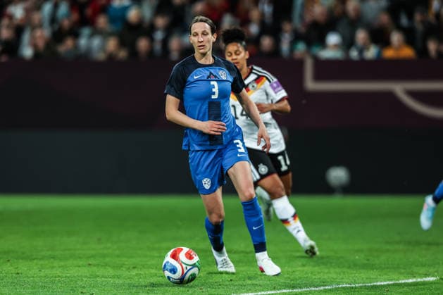 Fussball, WM-Qualifikation Europa (Frauen) Saison 2026 Liga A Gruppe 4 - 1.Spieltag Deutschland - Slowenien 03.03.2026, Rudolf-Harbig-Stadion Dresden Sara Agrez (Slowenien, 3) Dresden Rudolf-Harbig-Stadion Sachsen Deutschland