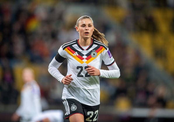 Fussball, Frauen, Saison 2025 2026, WM-Qualifikation in Dresden (Liga A, Gruppe 4), Deutschland - Slowenien, Jule Brand (Deutschland), 03.03.2026, Copyright: xSebastianxRäppold MatthiasxKochx