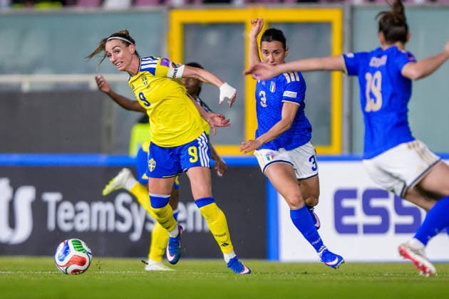 260303 during the Women s FIFA World Cup, WM, Weltmeisterschaft, Fussball Qualifier football match between between Italy and Sweden on March 3, 2026 in Reggio Calabria. Photo: Ludvig Thunman BILDBYRAN kod LT LT0780 fotboll football soccer fotball vm-kval kval fifa womens world cup qualifier qualifier italien italy sverige sweden dam bbeng Copyright: LUDVIGxTHUNMAN BB260303LT040