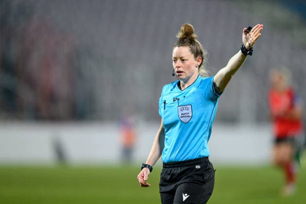 260303 Referee Kirsty Dowle during the FIFA Women s World Cup Qualifier football match between Austria and Norway on March 3, 2026 in Vienna. Photo: Marius Simensen BILDBYRAN COP 238 MM0059 bbeng dam vm-kval vm-kvalifisering kvinner vm-kvalik football fotball fotboll landskamp soccer FIFA World Cup, WM, Weltmeisterschaft, Fussball qualifier norge norway austria osterrike Copyright: MARIUSxSIMENSEN BB260303BB212