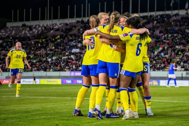 260303 during the Women s FIFA World Cup, WM, Weltmeisterschaft, Fussball Qualifier football match between between Italy and Sweden on March 3, 2026 in Reggio Calabria. Photo: Ludvig Thunman BILDBYRAN kod LT LT0780 fotboll football soccer fotball vm-kval kval fifa womens world cup qualifier qualifier italien italy sverige sweden dam bbeng Copyright: LUDVIGxTHUNMAN BB260303LT058