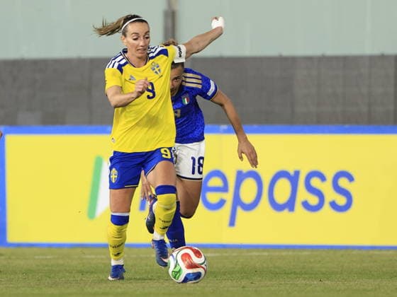 REGGIO CALABRIA, ITALIEN 20260303 Sveriges Kosovare Asllani under VM-kvalmatchen mellan Italien och Sverige pa Stadio Oreste Granillo i Reggio Calabria.