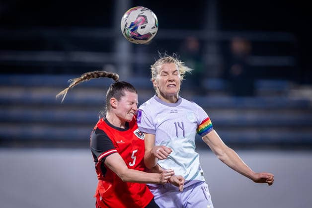 AUSTRIA - NORWAY WOMEN Claudia Wenger of Austria and Ada Hegerberg of Norway during the league phase of 2027 FIFA Women s World Cup European Qualifiers League A football match between Austria and Norway. BSFZ Arena, Vienna, Austria, March 03, 2026. Photo by Branislav Racko Copyright: xx 080A0880