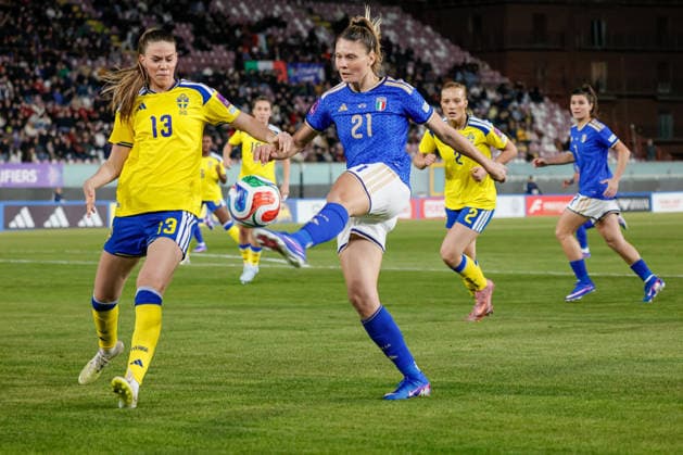 during the Womens European Qualifiers, Group A1, match between Italy and Sweden at Oreste Granillo Stadium in Reggio Calabria, Italy.  Copyright: xFrancescoxFarina IPAxSportx xipa-agency.netx xx IPA_72327882 IPA_Agency_IPA72327882