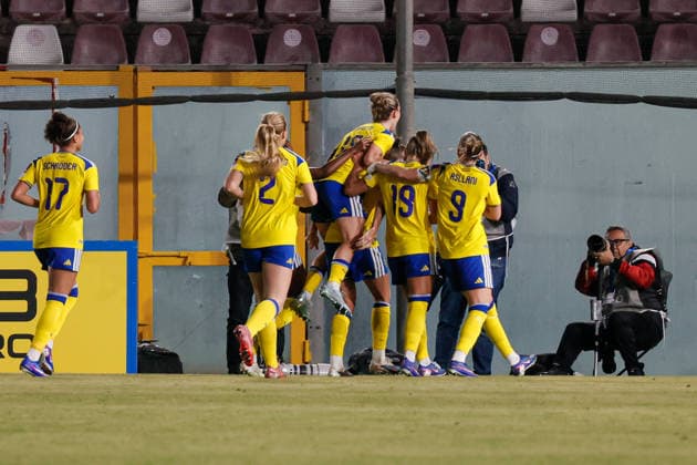 during the Womens European Qualifiers, Group A1, match between Italy and Sweden at Oreste Granillo Stadium in Reggio Calabria, Italy. Copyright: xFRANCESCOxFARINAx Sportspressphoto_SPR100599