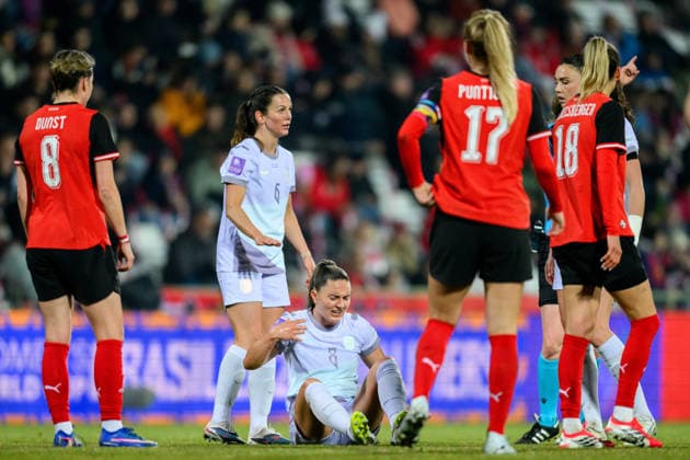 260303 Vilde Boe Risa of Norway during the FIFA Women s World Cup Qualifier football match between Austria and Norway on March 3, 2026 in Vienna. Photo: Marius Simensen BILDBYRAN COP 238 MM0059 bbeng dam vm-kval vm-kvalifisering kvinner vm-kvalik football fotball fotboll landskamp soccer FIFA World Cup, WM, Weltmeisterschaft, Fussball qualifier norge norway austria osterrike depp skada Copyright: MARIUSxSIMENSEN BB260303BB233