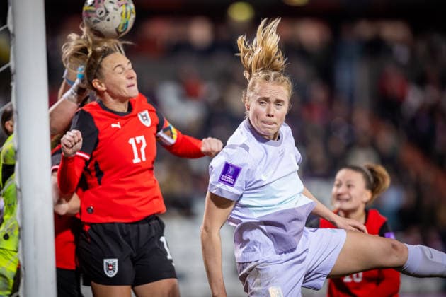 AUSTRIA - NORWAY WOMEN Sarah Puntigam of Austria and Julie Blakstad of Norway during the league phase of 2027 FIFA Women s World Cup European Qualifiers League A football match between Austria and Norway. BSFZ Arena, Vienna, Austria, March 03, 2026. Photo by Branislav Racko Copyright: xx 080A1029