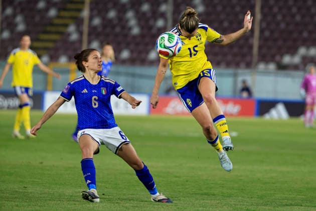REGGIO CALABRIA, ITALY 20260303 Sweden s Filippa Angeldahl celebrates after the 0-1 goal during the World Cup qualifying match between Italy and Sweden at Stadio Oreste Granillo in Reggio Calabria.