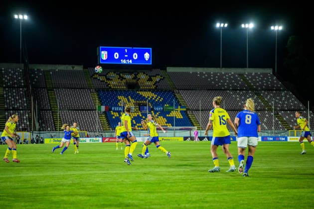 260303 Kosovare Asllani of Sweden during the Women s FIFA World Cup, WM, Weltmeisterschaft, Fussball Qualifier football match between between Italy and Sweden on March 3, 2026 in Reggio Calabria. Photo: Ludvig Thunman BILDBYRAN kod LT LT0780 fotboll football soccer fotball vm-kval kval fifa womens world cup qualifier qualifier italien italy sverige sweden dam bbeng Copyright: LUDVIGxTHUNMAN BB260303LT083