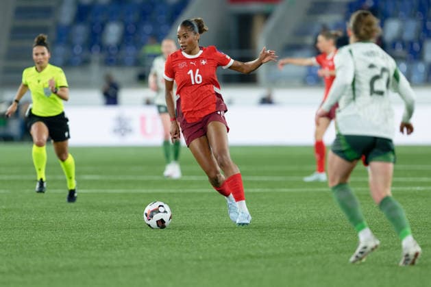 Lausanne, Switzerland - March 03 : Aurelie Csillag of Switzerland in action (close up) during the FIFA Women s World Cup 2027 Qualifiers match between Switzerland and Northern Ireland at Stade de la Tuiliere on March 03 , 2026 in Lausanne, Switzerland. (Photo by Giuseppe Velletri SPP) Copyright: xGiuseppexVelletrix xSPPx Sportspressphoto_SPR100613