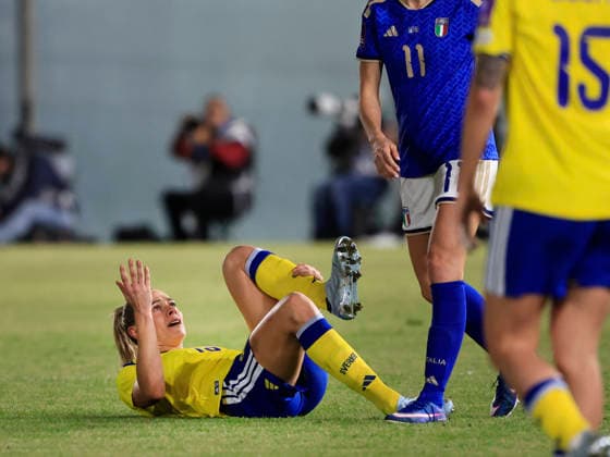 REGGIO CALABRIA, ITALIEN 20260303 Sveriges Fridolina Rolfö under VM-kvalmatchen mellan Italien och Sverige pa Stadio Oreste Granillo i Reggio Calabria.
