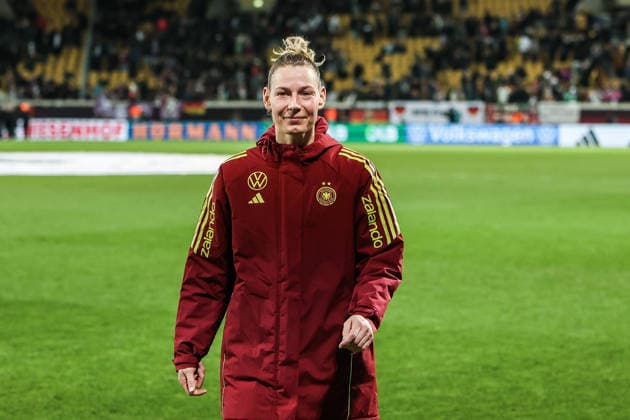 Fussball, WM-Qualifikation Europa (Frauen) Saison 2026 Liga A Gruppe 4 - 1.Spieltag Deutschland - Slowenien 03.03.2026, Rudolf-Harbig-Stadion Dresden Sarai Linder (Deutschland, 2) Dresden Rudolf-Harbig-Stadion Sachsen Deutschland