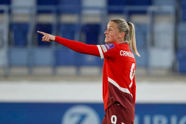 Ana-Maria Crnogorcevic (Schweiz, 09) , Schweiz, Fussball, UEFA WM-Qualifikation Frauen, Gruppe B 2, Schweiz vs. Nordirland, 03.03.2026, Lausanne Stade de la Tuiliere Schweiz Copyright: xGrantxHubbsx