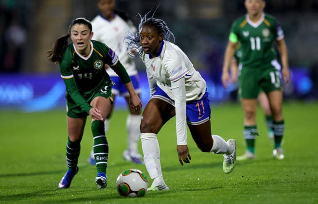 2027 FIFA Women s World Cup Qualifier, Tallaght Stadium, Dublin 3 3 2026 Republic of Ireland WNT vs France Ireland™s Marissa Sheva and Kadidiatou Diani of France Marissa Sheva and Kadidiatou Diani 3 3 2026  Copyright: x INPHO RyanxByrnex RB1_3293
