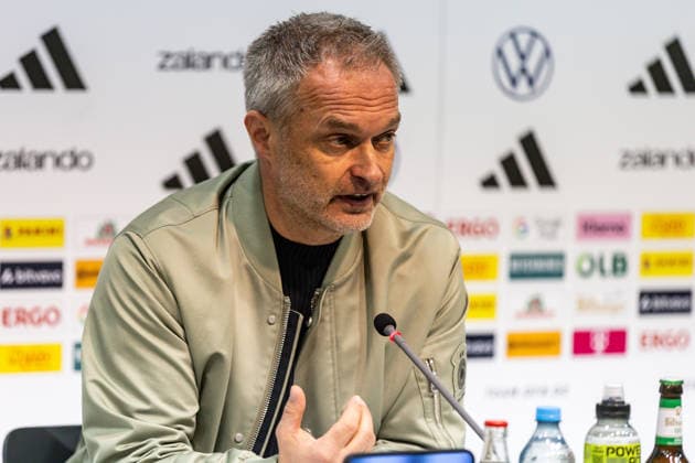 GER, UEFA-Qualifikation für die FIFA Frauenfussball-Weltmeisterschaft 2027, Deutschland - Slowenien. 03.03.2026, Rudolf-Harbig-Stadium, Dresden, GER, UEFA-Qualifikation für die FIFA Frauenfussball-Weltmeisterschaft 2027, Deutschland - Slowenien. Christian Wück, Bundestrainer (Deutschland) bei der Pressekonferenz Â