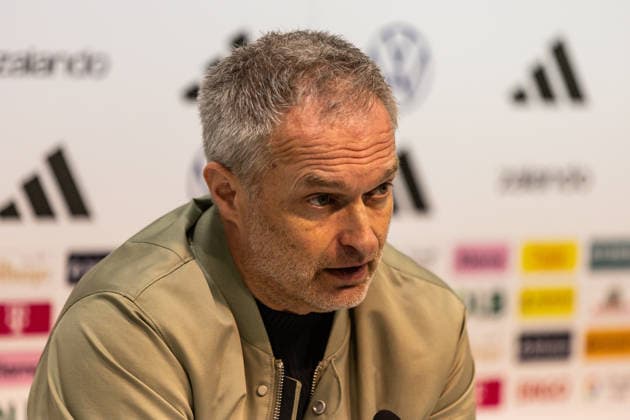 GER, UEFA-Qualifikation für die FIFA Frauenfussball-Weltmeisterschaft 2027, Deutschland - Slowenien. 03.03.2026, Rudolf-Harbig-Stadium, Dresden, GER, UEFA-Qualifikation für die FIFA Frauenfussball-Weltmeisterschaft 2027, Deutschland - Slowenien. Christian Wück, Bundestrainer (Deutschland) bei der Pressekonferenz Â