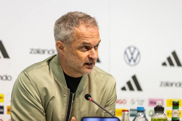 GER, UEFA-Qualifikation für die FIFA Frauenfussball-Weltmeisterschaft 2027, Deutschland - Slowenien. 03.03.2026, Rudolf-Harbig-Stadium, Dresden, GER, UEFA-Qualifikation für die FIFA Frauenfussball-Weltmeisterschaft 2027, Deutschland - Slowenien. Christian Wück, Bundestrainer (Deutschland) bei der Pressekonferenz Â