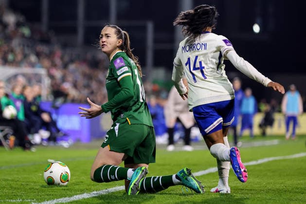 2027 FIFA Women s World Cup Qualifier, Tallaght Stadium, Dublin 3 3 2026 Republic of Ireland WNT vs France Ireland™s Anna Patten reacts to decision Anna Patten reacts to decision 3 3 2026  Copyright: x INPHO RyanxByrnex RB2_5061