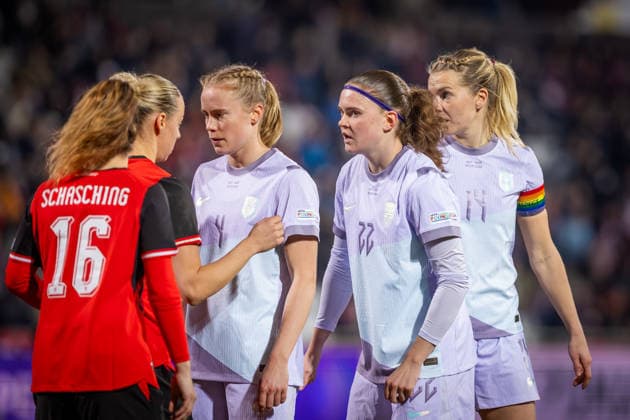 AUSTRIA - NORWAY WOMEN Signe Gaupset, Julie Blakstad, Ada Hegerberg of Norway during the league phase of 2027 FIFA Women s World Cup European Qualifiers League A football match between Austria and Norway. BSFZ Arena, Vienna, Austria, March 03, 2026. Photo by Branislav Racko Copyright: xx 080A1034