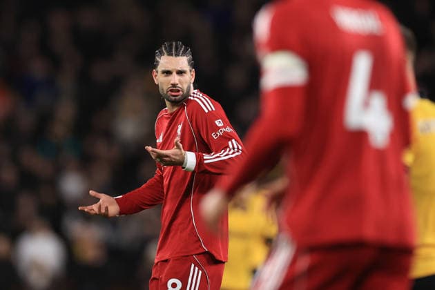 Football - Premier League - Wolverhampton Wanderers v Liverpool 3rd March 2026 - Premier League - Wolverhampton Wanderers v Liverpool - Dominik Szoboszlai of Liverpool - Photo: Simon Stacpoole Offside. Wolverhampton UK Copyright: xSimonxStacpoolexOffside