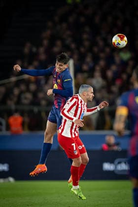 Antoine Griezmann (AtlÃ tico de Madrid) and Gerard Martin FC Barcelona, Barca battle for the ball during a Copa del Rey match between FC Barcelona and Atletico de Madrid at Spotify Camp Nou in Barcelona, , Spain, on March 03 2026. Photo by Felipe Mondino Copyright: x@FELIPExMONDINOx