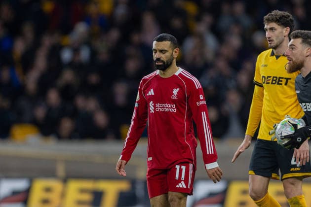 Football - FA Premier League - Wolverhampton Wanderers FC v Liverpool FC WOLVERHAMPTON, ENGLAND - Tuesday, March 3, 2026: Liverpool s Mohamed Salah during the FA Premier League match between Wolverhampton Wanderers FC and Liverpool FC at Molineux Stadium. (Photo by David Rawcliffe Propaganda) WOLVERHAMPTON Molineux Stadium WEST MIDLANDS ENGLAND  Copyright: xDavidxRawcliffex P2026-03-03-Wolves_Liverpool-92