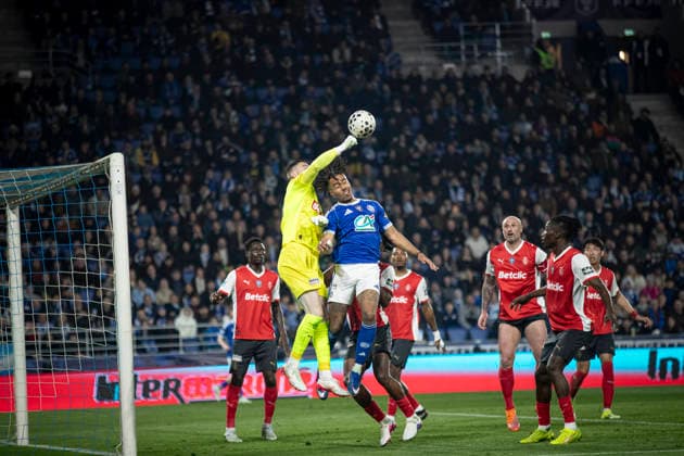 FOOTBALL : Racing Strasbourg (RCS) vs Reims - Coupe de France - Strasbourg - 03 03 26 Ollero Alaxendre 20 et GuÃ la DouÃ 22 (RCS)  Copyright: xElyxandroxCEGARRAx