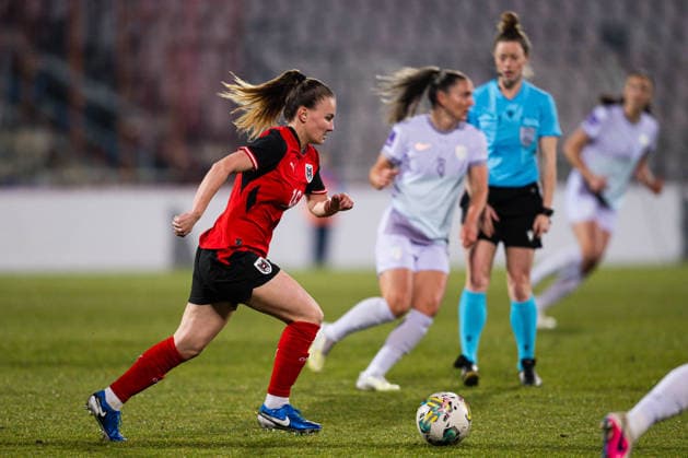 260303 Annabel Schasching of Austria during the FIFA Women s World Cup Qualifier football match between Austria and Norway on March 3, 2026 in Vienna. Photo: Marius Simensen BILDBYRAN COP 238 MM0059 austria bbeng dam FIFA World Cup, WM, Weltmeisterschaft, Fussball qualifier football fotball fotboll landskamp norge norway soccer vm-kval vm-kvalifisering kvinner vm-kvalik osterrike Copyright: MARIUSxSIMENSEN BB260303BB895
