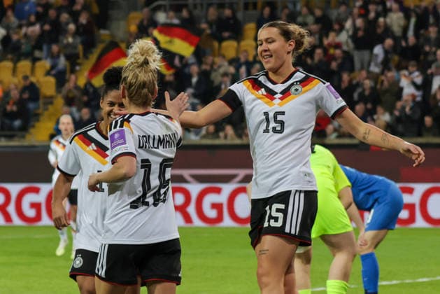 03.03.2026, xgrfx, Fussball WM Qualifikation , Deutschland Frauen - Slowenien Frauen v.l. Tor, Linda Dallmann (Deutsche Frauennationalmannschaft) (DFL DFB REGULATIONS PROHIBIT ANY USE OF PHOTOGRAPHS as IMAGE SEQUENCES and or QUASI-VIDEO) Dresden