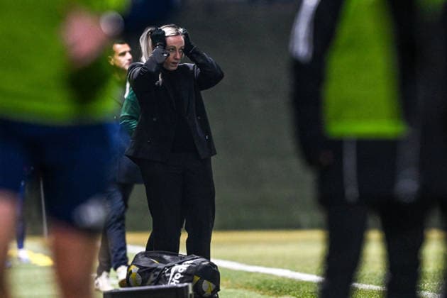 SOCCER WOMEN UEFA QUALIFIERS B4 MD1 ISRAEL VS BELGIUM head coach Elisabet Gunnarsdottir of Belgium pictured during a women football game between the national teams of Israel and Belgium, called the Red Flames, on the first match day in League B Group B4 in the league stage of the 2026-27 UEFA Women s European Qualifiers competition , on Tuesday 3 March 2026 in Budapest , Hungary . PHOTO SPORTPIX Stijn Audooren Budapest BSC Stadium - Budaors Hungary  Copyright: xSportpix.bex xStijnxAudoorenxStijnxAudoorenx