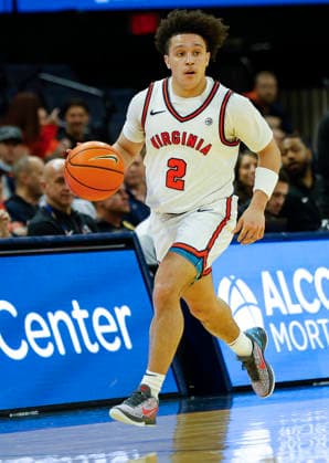 March 03, 2026: Virginia Cavaliers Guard 2 Chance Mallory dribbles the ball looking to set up the next play during a NCAA, College League, USA Men s Basketball game between the Wake Forest Demon Deacons and the University of Virginia Cavaliers at John Paul Jones Arena in Charlottesville, VA. CSM Charlottesville United States of America - ZUMAc04_ 20260303_zma_c04_004 Copyright: xJustinxCooperx