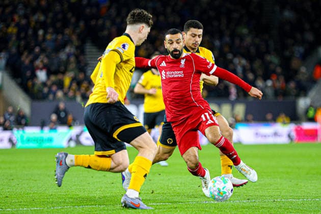 WOLVERHAMPTON, ENGLAND - March 03: Mohamed Salah of Liverpool on the ball during the Premier League football match between Wolverhampton Wanderers and Liverpool at Molineux stadium on March 03, 2026 in Wolverhampton, England. (Photo by Natalie Mincher Sports Press Photo) Copyright: xNataliexMincher SPPx Sportspressphoto_SPR101093