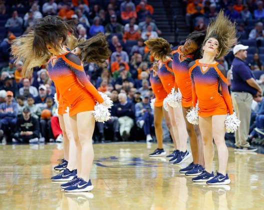 NCAA, College League, USA Basketball 2026: Wake Forest Vs UVA MAR 03 March 03, 2026: Virginia dance squad performs for the crowd during a NCAA Men s Basketball game between the Wake Forest Demon Deacons and the University of Virginia Cavaliers at John Paul Jones Arena in Charlottesville, VA. Justin Cooper CSM (Credit Image: Â Justin Cooper Cal Media) Charlottesville Virginia United States of America EDITORIAL USE ONLY Copyright: xx ZUMA-20260303_zma_c04_021.jpg JustinxCooperx csmphotothree477202