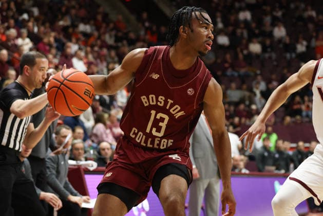 March 3, 2026: Boston College Eagles guard Donald Hand Jr. (13) looks to drive during the NCAA, College League, USA Mens Basketball game between Boston College Eagles and Virginia Tech Hokies at Cassell Coliseum in Blacksburg, Virginia. CSM Blacksburg USA - ZUMAc04_ 20260303_zma_c04_064 Copyright: xGregxAtkinsx
