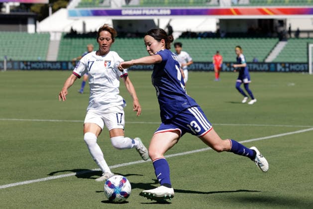 SOCCER ASIAN CUP JAPAN TAIWAN, Hikaru Kitagawa of Japan crosses the ball during the AFC Women™s Asian Cup Group C match between Japan and Taiwan at HBF Park in Perth, Wednesday, March 4, 2026. ( NO ARCHIVING, EDITORIAL USE ONLY PERTH WESTERN AUSTRALIA AUSTRALIA  Copyright: xRICHARDxWAINWRIGHTx 20260304179239476176