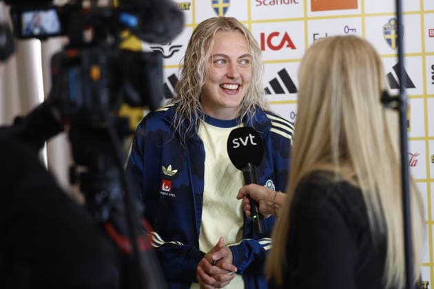 REGGIO CALABRIA, ITALY 20260304 Sweden s national team, Nationalteam captain Tony Gustavsson during Wednesday s press conference, PK, Pressekonferenz the day after the women s World Cup qualifier against Italy, at Altafiumare Resort, Reggio Calabria.