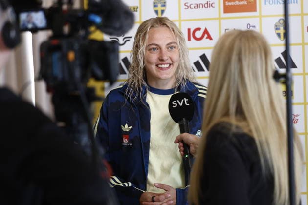 REGGIO CALABRIA, ITALY 20260304 Sweden s national team, Nationalteam captain Tony Gustavsson during Wednesday s press conference, PK, Pressekonferenz the day after the women s World Cup qualifier against Italy, at Altafiumare Resort, Reggio Calabria.