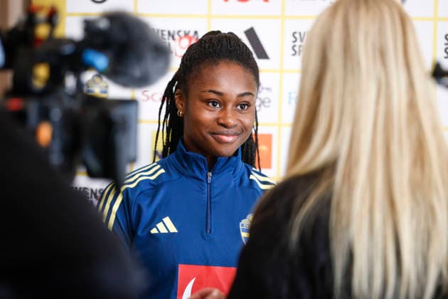 REGGIO CALABRIA, ITALY 20260304 Monica Jusu Bah during Wednesday s press conference, PK, Pressekonferenz the day after the women s World Cup qualifying premiere, at Altafiumare Resort, Reggio Calabria.