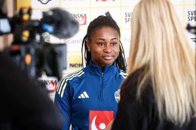REGGIO CALABRIA, ITALY 20260304 Monica Jusu Bah during Wednesday s press conference, PK, Pressekonferenz the day after the women s World Cup qualifying premiere, at Altafiumare Resort, Reggio Calabria.