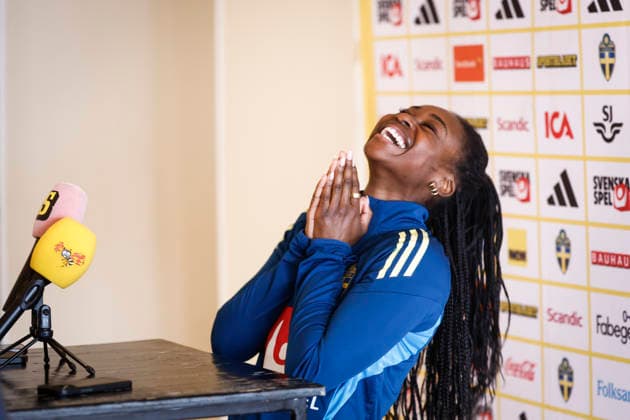 REGGIO CALABRIA, ITALY 20260304 Monica Jusu Bah during Wednesday s press conference, PK, Pressekonferenz the day after the women s World Cup qualifying premiere, at Altafiumare Resort, Reggio Calabria.