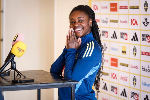 REGGIO CALABRIA, ITALY 20260304 Monica Jusu Bah during Wednesday s press conference, PK, Pressekonferenz the day after the women s World Cup qualifying premiere, at Altafiumare Resort, Reggio Calabria.