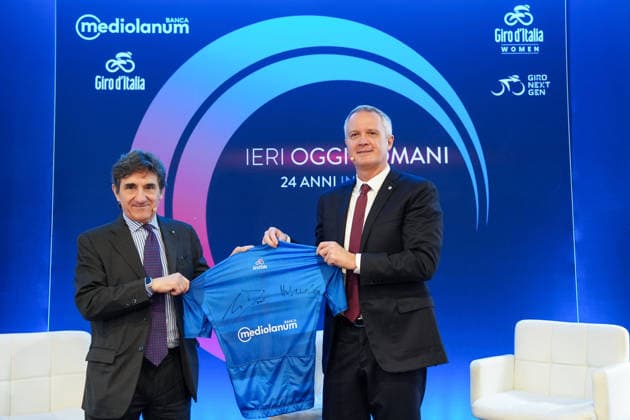 Urbano Cairo e Massimo Doris a Ieri Oggi e Domani, evento di rinnovo partnership tra RCS e Mediolanum per il Giro d™Italia, Milan (Italy) March 4, 2026 (Photo Claudio Furlan LaPresse)  Copyright: xClaudioxFurlan LaPressex