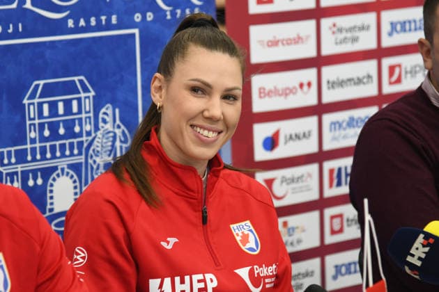Croatia press: Women s EHF EURO 2026 Qualifiers Croatia s player Dejana Milosavljevic speaks on a press conference, PK, Pressekonferenz on March 4, 2026 in Bjelovar, Croatia ahead of The Women s EHF EURO 2026 Qualifier match between Croatia and France.  DamirxSpehar PIXSELL