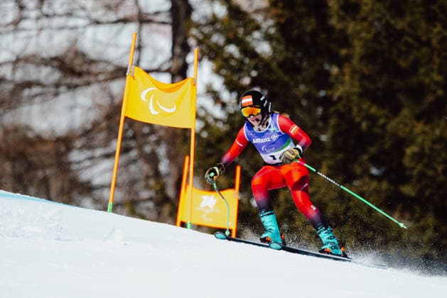 PARALYMPICS - Winter Paralympics Milano Cortina 2026 CORTINA D AMPEZZO,ITALY,04.MAR.26 - PARALYMPICS - Paralympic Winter games, Winterspiele,Spiele, Summer games Milano Cortina 2026, preview, paraski, downhill, training. Image shows Veronika Aigner (AUT).  GEPAxpictures xMaticxKlansek