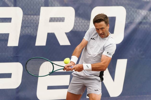 RECORD DATE NOT STATED ITF M25 Faro Men s Singles Tennis Tournament - 1st Round - Liam Broady (GBR) vs Francisco Rocha (POR), Faro, Portugal. March 4th, 2026. Clube de Tenis de Faro, Faro, Portugal. Liam Broady of Great Britain during the ITF M25 Faro Men s Singles Tennis Tournament 1st Round match versus Francisco Rocha of Portugal, played in hard court with Wilson Roland Garros All Court Deca (Type 2) balls. Credit: Nuno Pires Veloso Alamy Live News. Copyright: xx