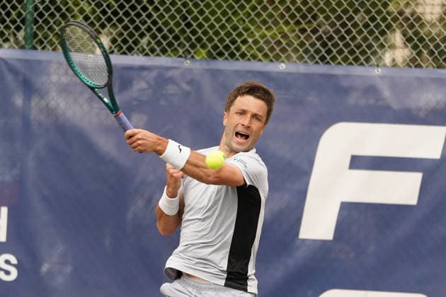 RECORD DATE NOT STATED ITF M25 Faro Men s Singles Tennis Tournament - 1st Round - Liam Broady (GBR) vs Francisco Rocha (POR), Faro, Portugal. March 4th, 2026. Clube de Tenis de Faro, Faro, Portugal. Liam Broady of Great Britain during the ITF M25 Faro Men s Singles Tennis Tournament 1st Round match versus Francisco Rocha of Portugal, played in hard court with Wilson Roland Garros All Court Deca (Type 2) balls. Credit: Nuno Pires Veloso Alamy Live News. Copyright: xx